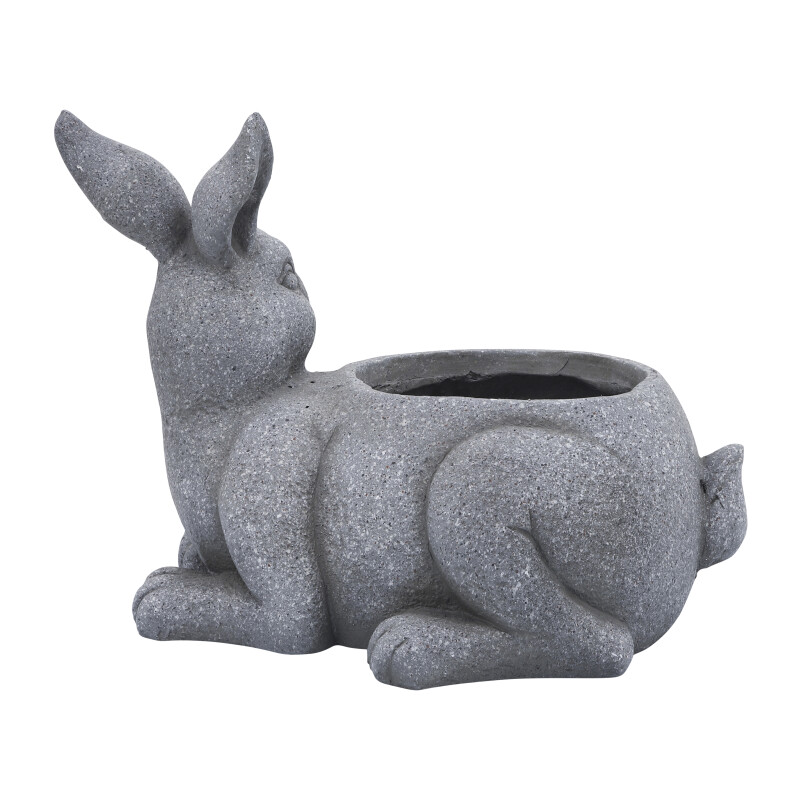 16749 02 Gray Gray Resin 15 Inch Sitting Bunny Planter 4