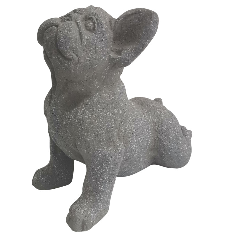 16869-01 Gray Resin 12 Inch Upward Facing Dog Figurine