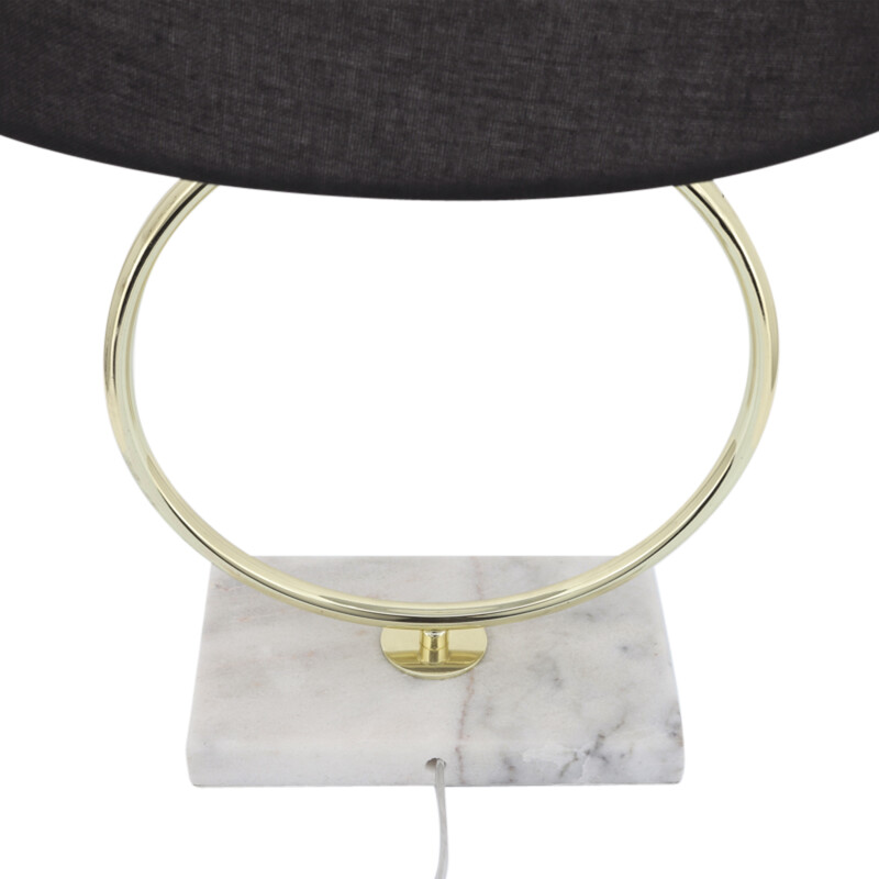 50525 01 White Metal 28 Inch Ring Table Lamp W Marble Base Gold 6