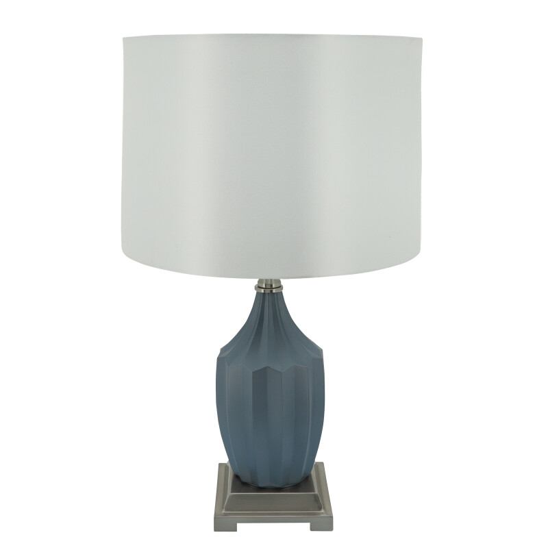 51161 Glass 23 Inch Faceted Table Lamp Blue Frost