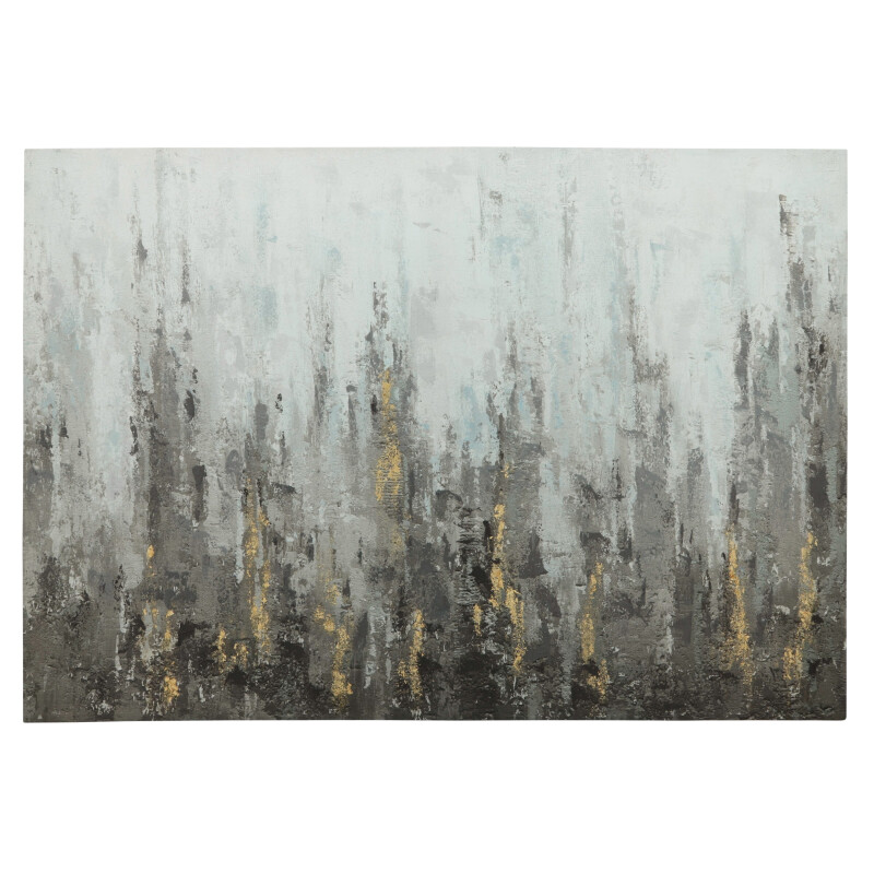 70116 Abstract Hand Embelished Canvas Print Gray