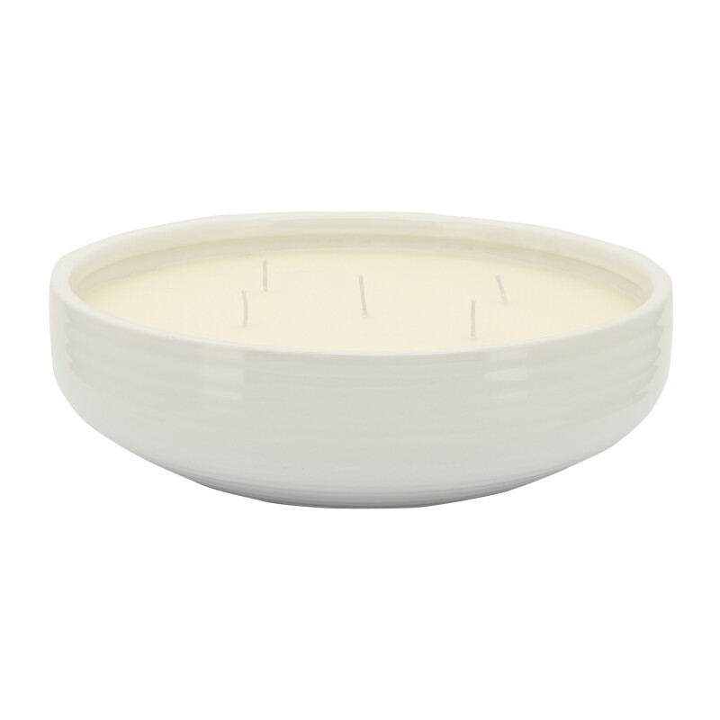 80032 White 13 Inch Bowl Candle By Liv Skye 60oz 2