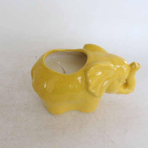 80065-01 7 Inch Elephant Scented Candle Yellow 10Oz