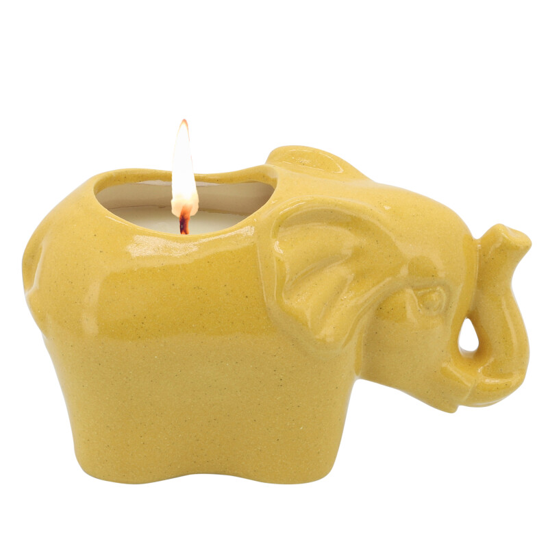80065 01 Yellow 7 Inch Elephant Scented Candle Yellow 10oz 6