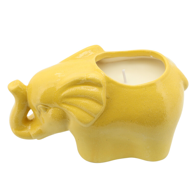 80065 01 Yellow 7 Inch Elephant Scented Candle Yellow 10oz 7