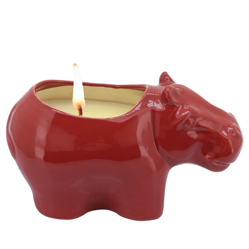 80065 02 Red 7 Inch Hippo Scented Candle Red 10oz 6