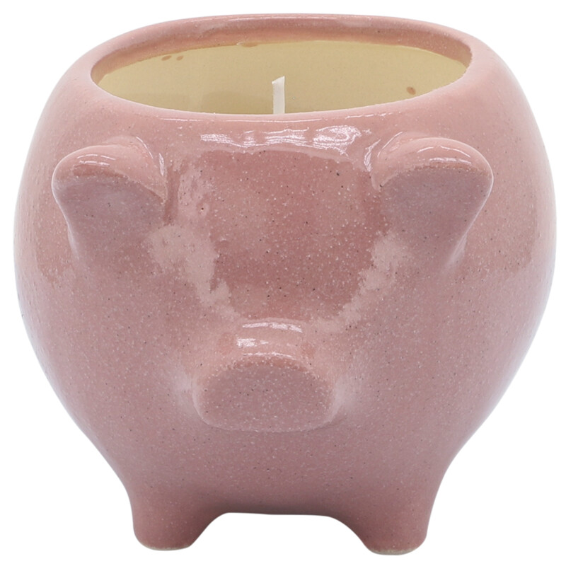 80065-03 6 Inch Pig Scented Candle Pink 10Oz