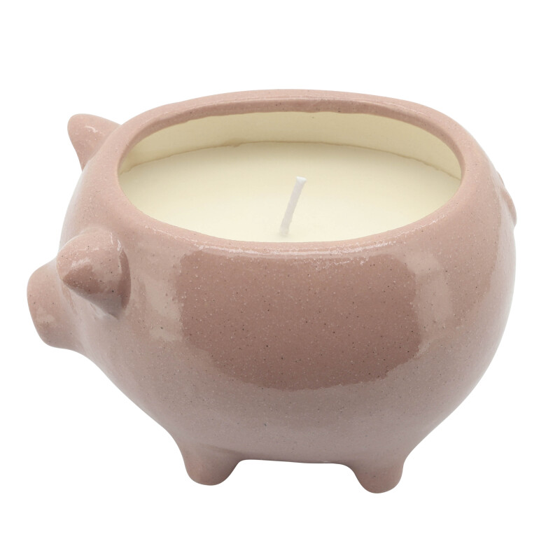 80065 03 Pink 6 Inch Pig Scented Candle Pink 10oz 7
