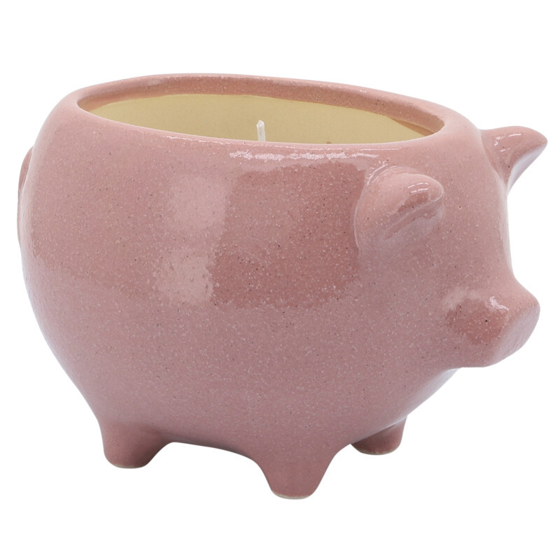 80065-03 6 Inch Pig Scented Candle Pink 10Oz