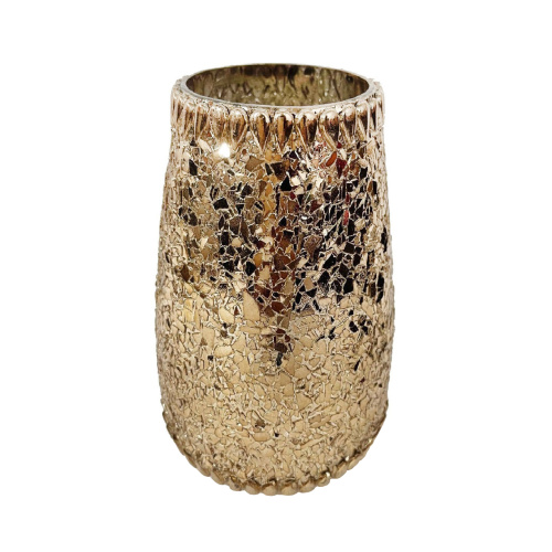 80080-03 Candle On Crackle Glass By Live & Skye 15Oz