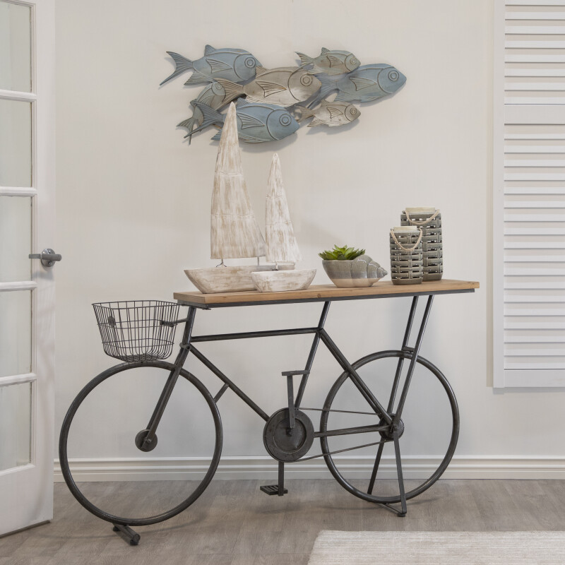 FW10175-01 Bicycle Console Table Charcoal