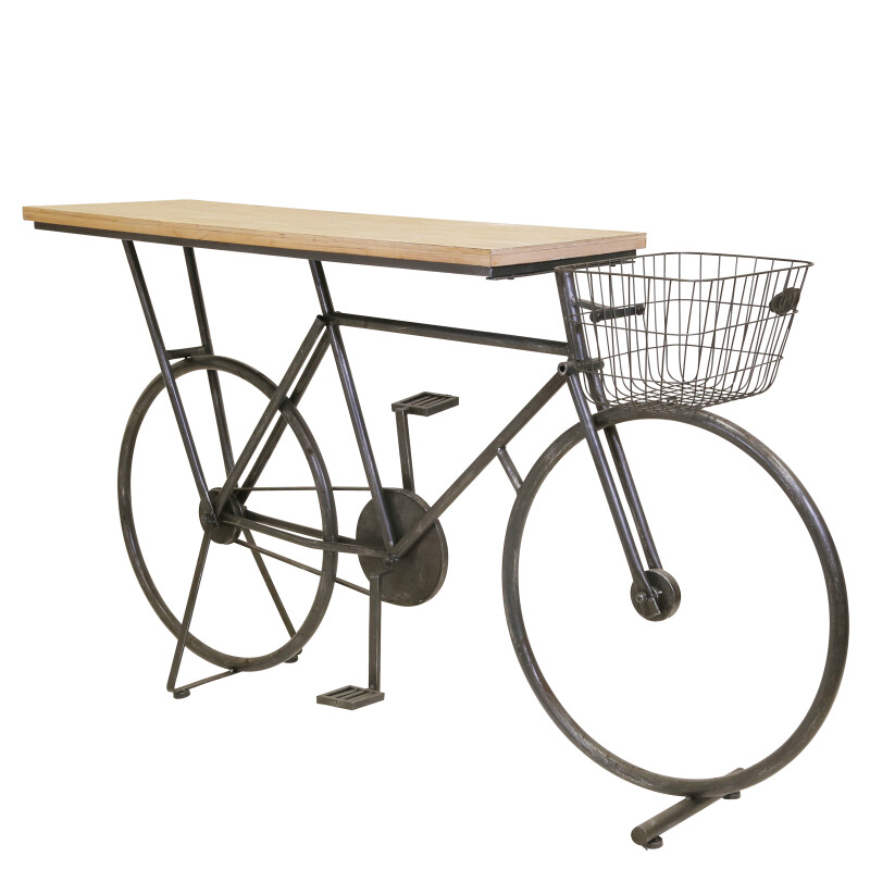 Fw10175 01 Gray Bicycle Console Table Charcoal 2