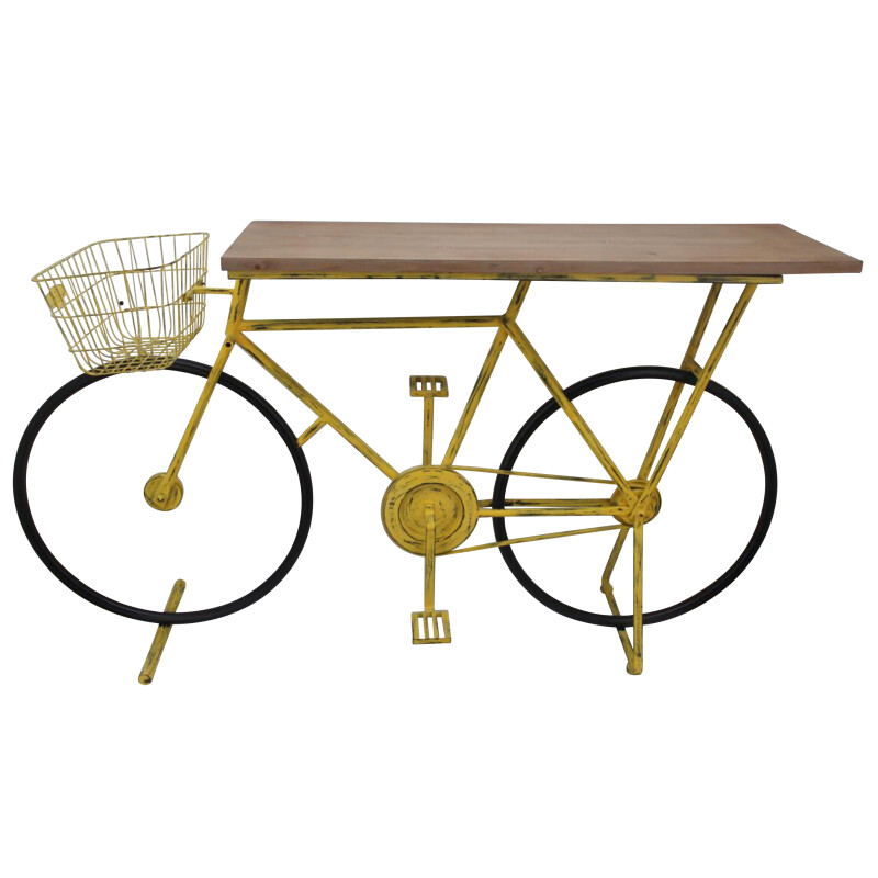 Bicycle Console Table Yellow