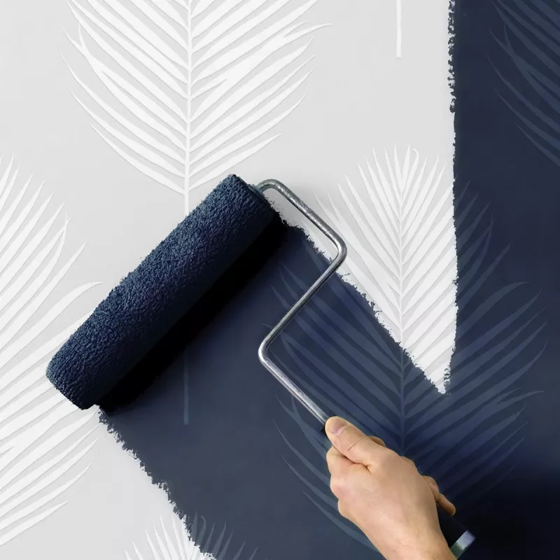 PP10600 NextWall Palm Leaf Paintable Peel and Stick Off-White