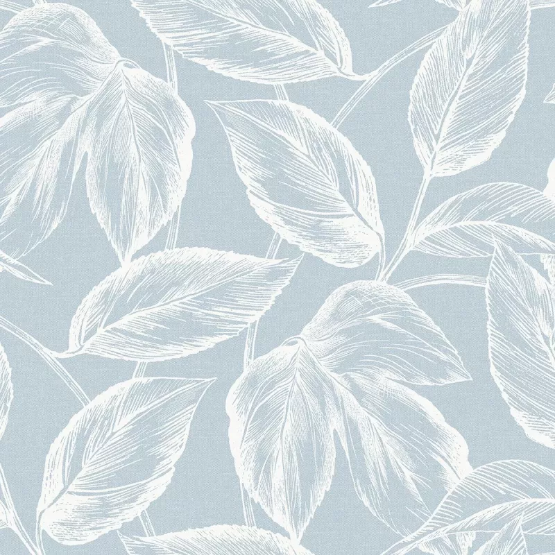 SC20022 Seabrook Designs Beckett Sketched Leaves Baby Blue