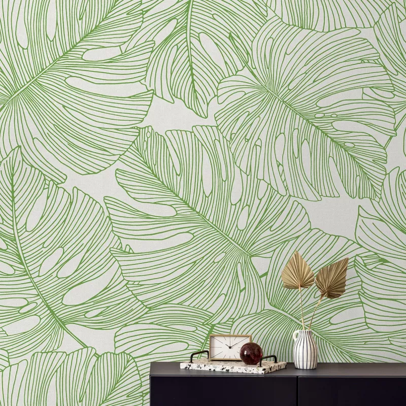 SC20204 Seabrook Designs Tarra Monstera Leaf Hill Green
