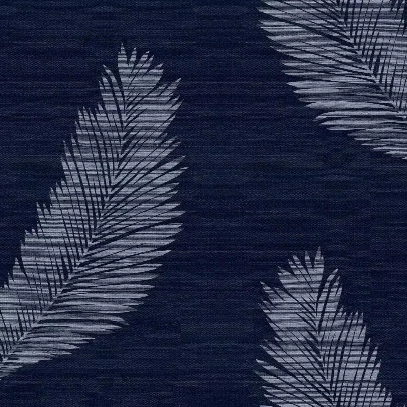 SC21602 Seabrook Designs Tossed Palm Sisal Grasscloth Midnight Blue