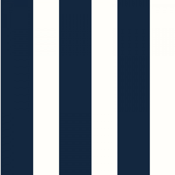 LN20402 Lillian August Luxe Haven Stripes Peel & Stick Wallpaper, Midnight Blue & White