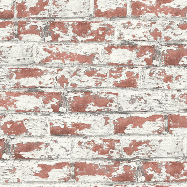 LN20901 Lillian August Luxe Haven Brick Peel & Stick Wallpaper, Terra Cotta