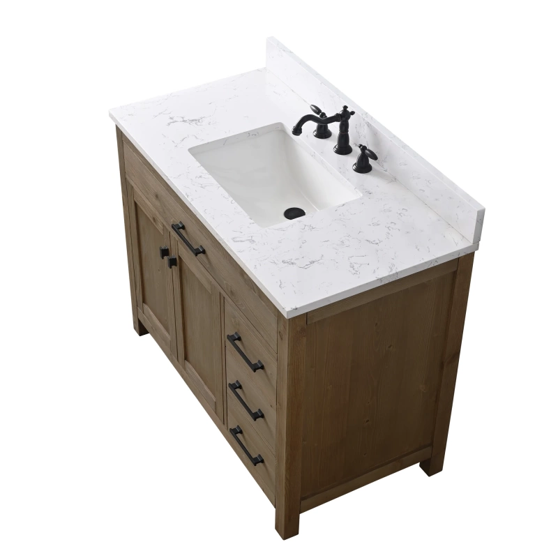Jasper 42tn E Jasper 42 Single Bathroom Vanity With Engineered Stone Top In Textured Natural 13