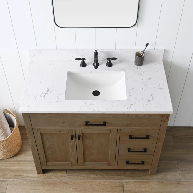 Jasper 42tn E Jasper 42 Single Bathroom Vanity With Engineered Stone Top In Textured Natural 5