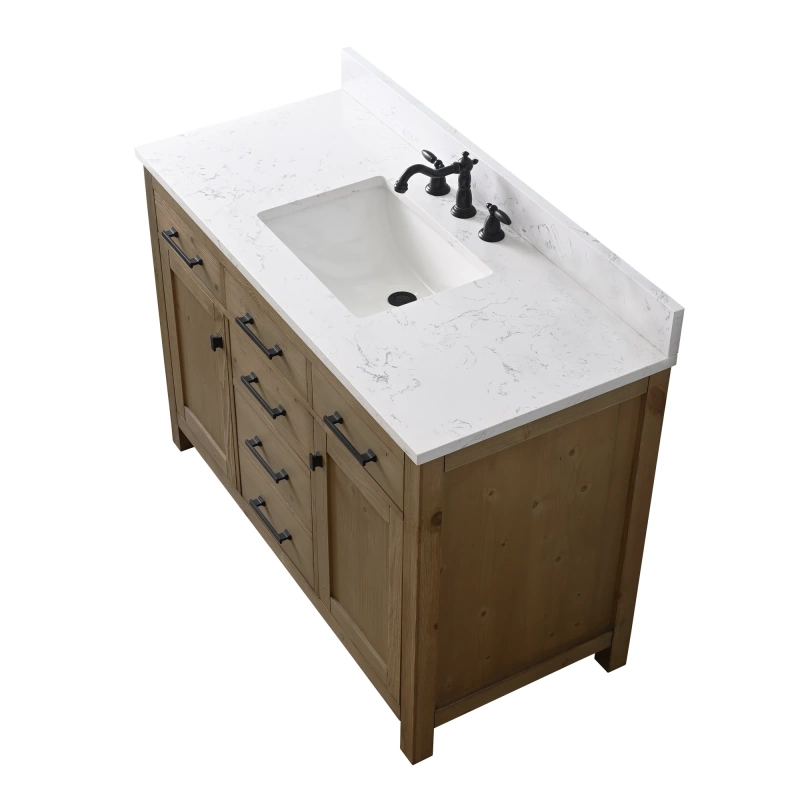 Jasper 48tn E Jasper 48 Single Bathroom Vanity With Engineered Stone Top In Textured Natural 13