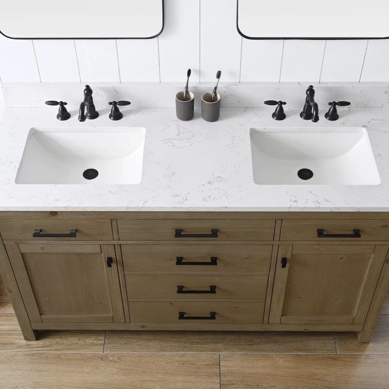 Jasper 60tn D E Jasper 60 Double Bathroom Vanity With Engineered Stone Top In Textured Natural 5
