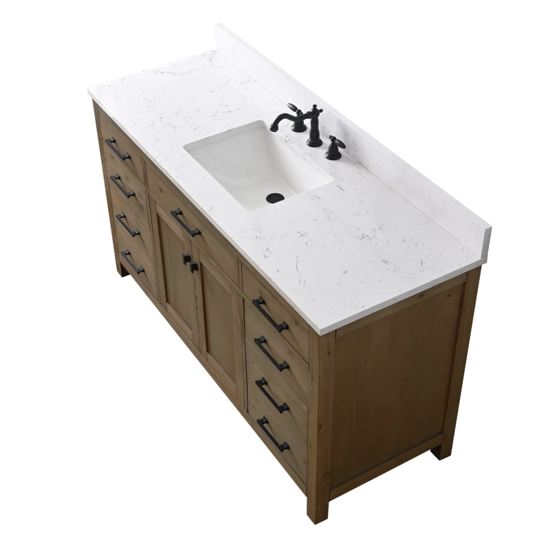 Jasper 60tn S E Jasper 60 Single Bathroom Vanity With Engineered Stone Top In Textured Natural 16