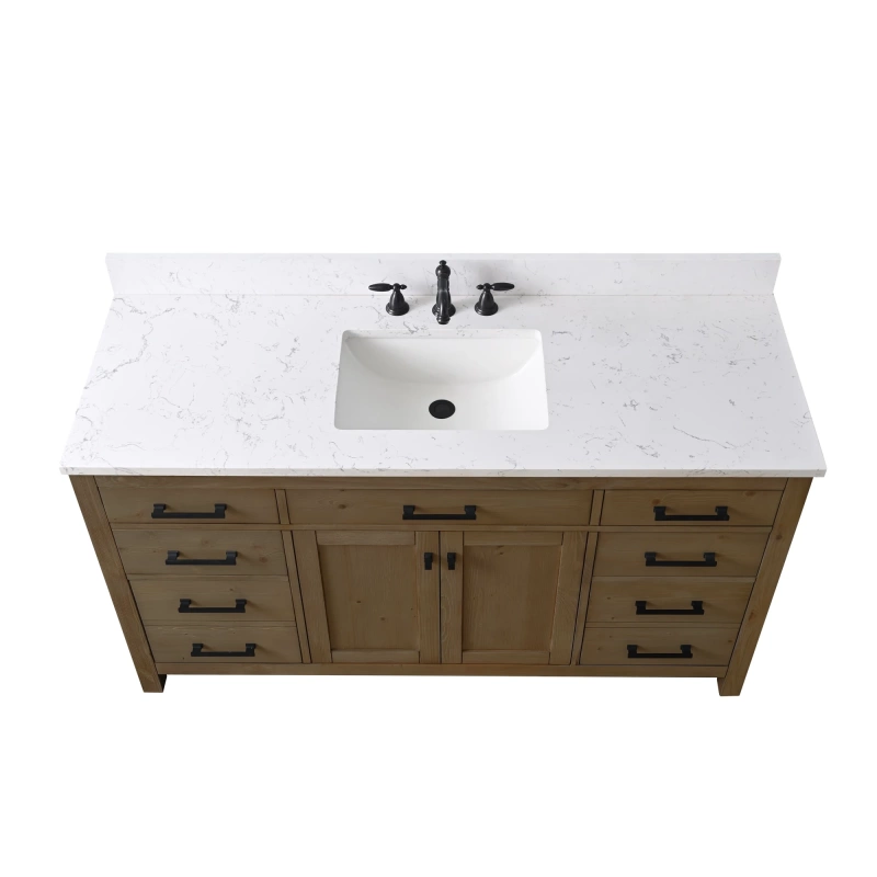 Jasper 60tn S E Jasper 60 Single Bathroom Vanity With Engineered Stone Top In Textured Natural 17