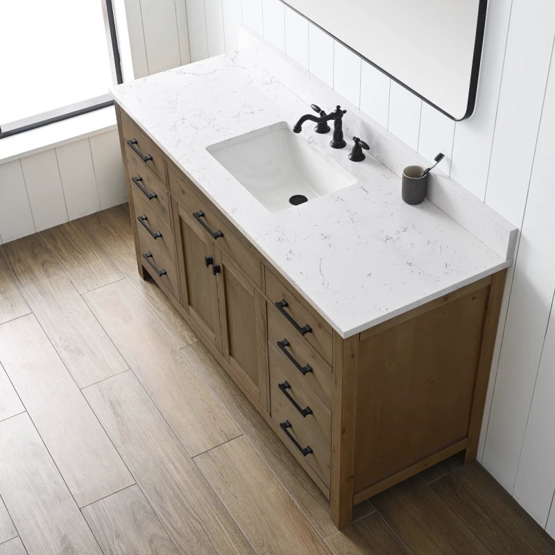 Jasper 60tn S E Jasper 60 Single Bathroom Vanity With Engineered Stone Top In Textured Natural 4
