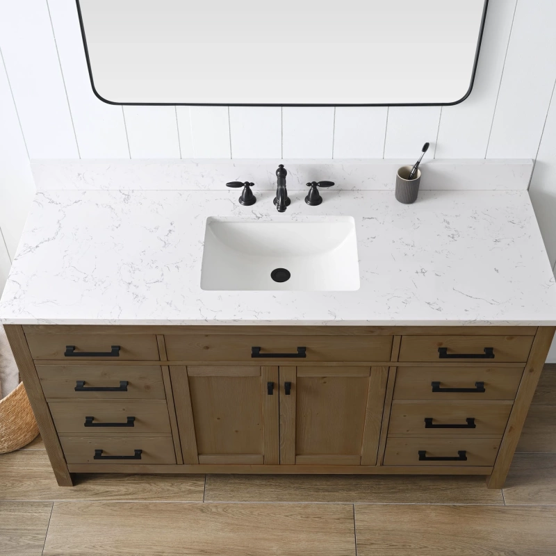Jasper 60tn S E Jasper 60 Single Bathroom Vanity With Engineered Stone Top In Textured Natural 5