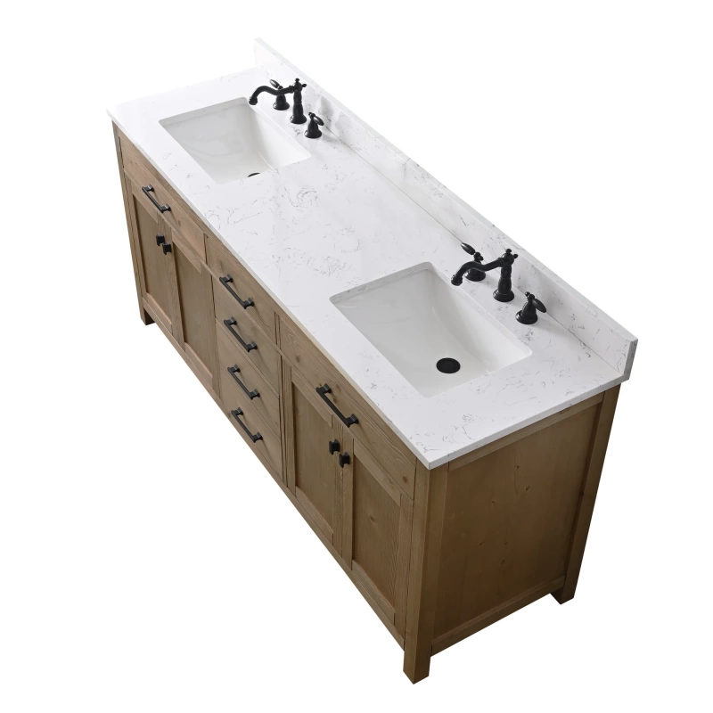 Jasper 72tn E Jasper 72 Double Bathroom Vanity With Engineered Stone Top In Textured Natural 14