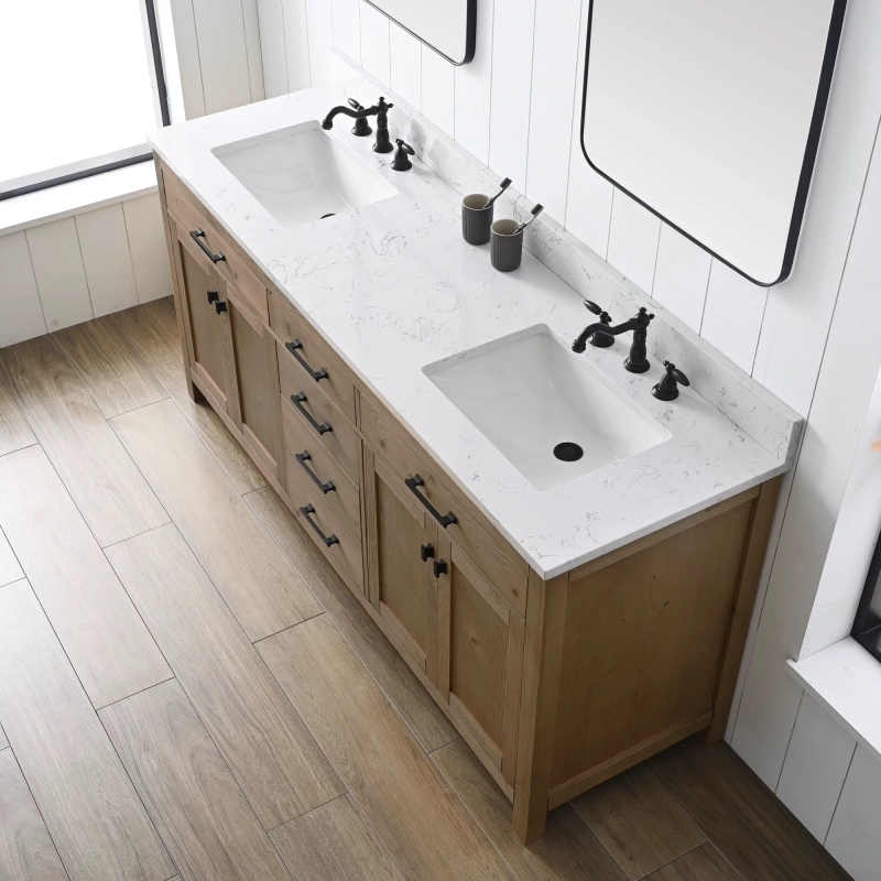 Jasper 72tn E Jasper 72 Double Bathroom Vanity With Engineered Stone Top In Textured Natural 4