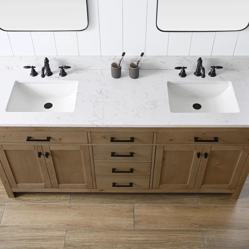 Jasper 72tn E Jasper 72 Double Bathroom Vanity With Engineered Stone Top In Textured Natural 5