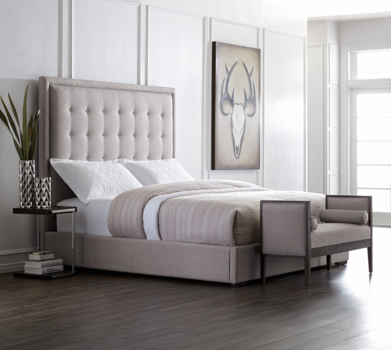 100379 Jackie Bed - King - Silver Linen