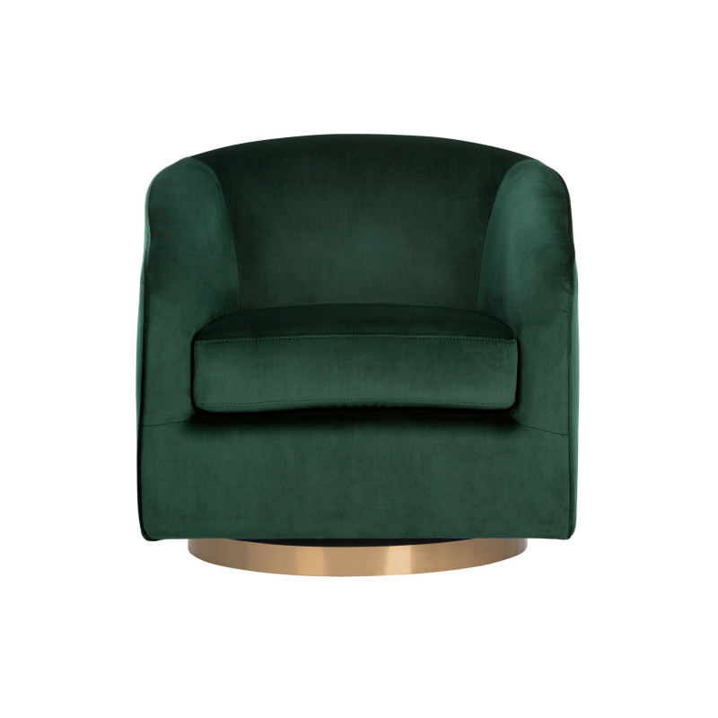 103999 Hazel Swivel Occasional Chair Deep Green Sky Fabric