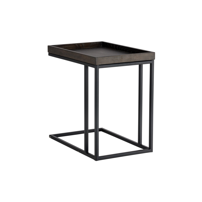 104615 Arden C Shaped End Table Black Charcoal Grey 2