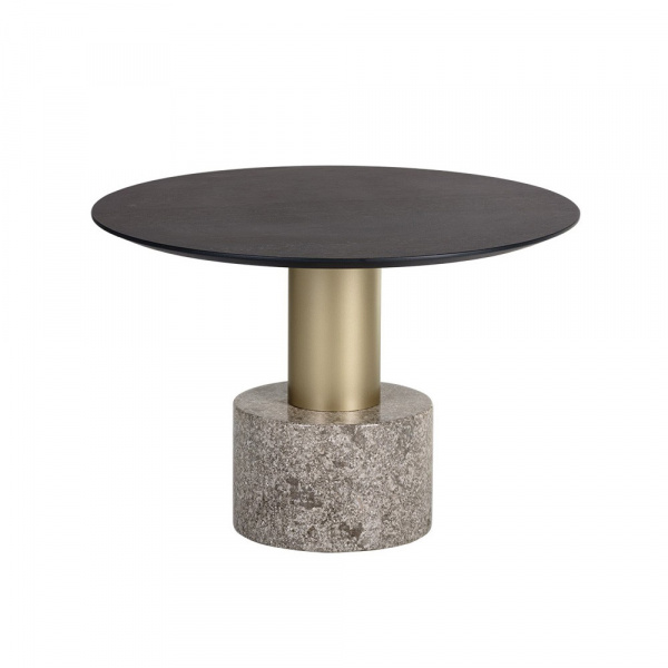 104627 Monaco Coffee Table - Gold - Grey Marble / Charcoal Grey