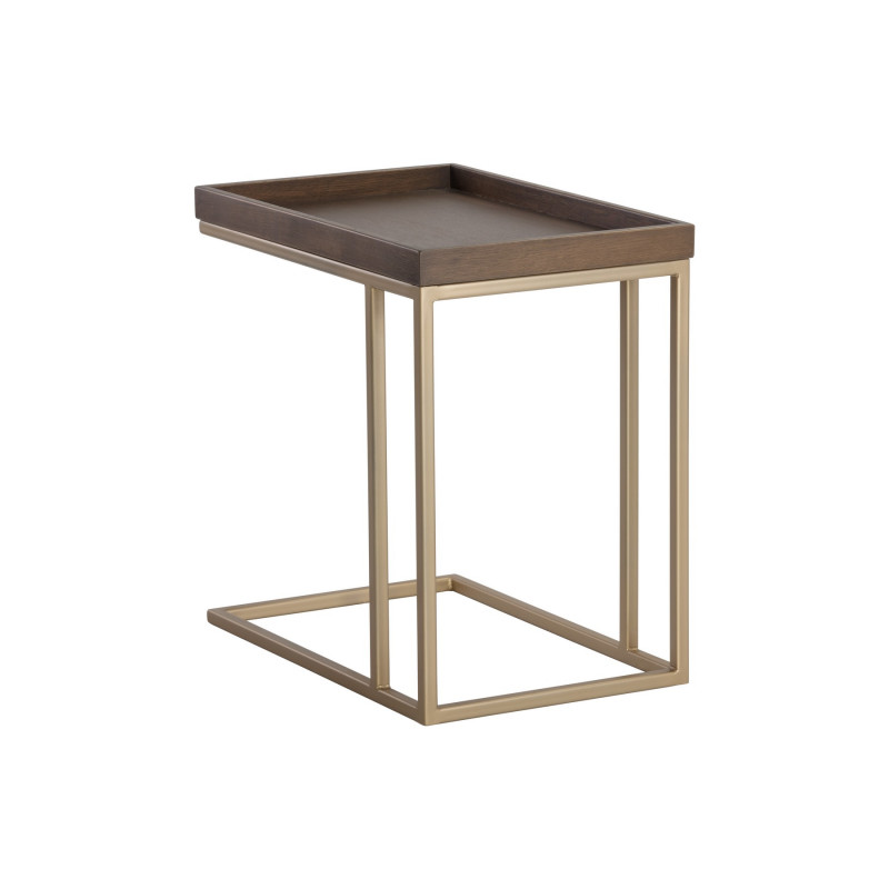 105235 Arden C Haped End Table Gold Raw Umber 2