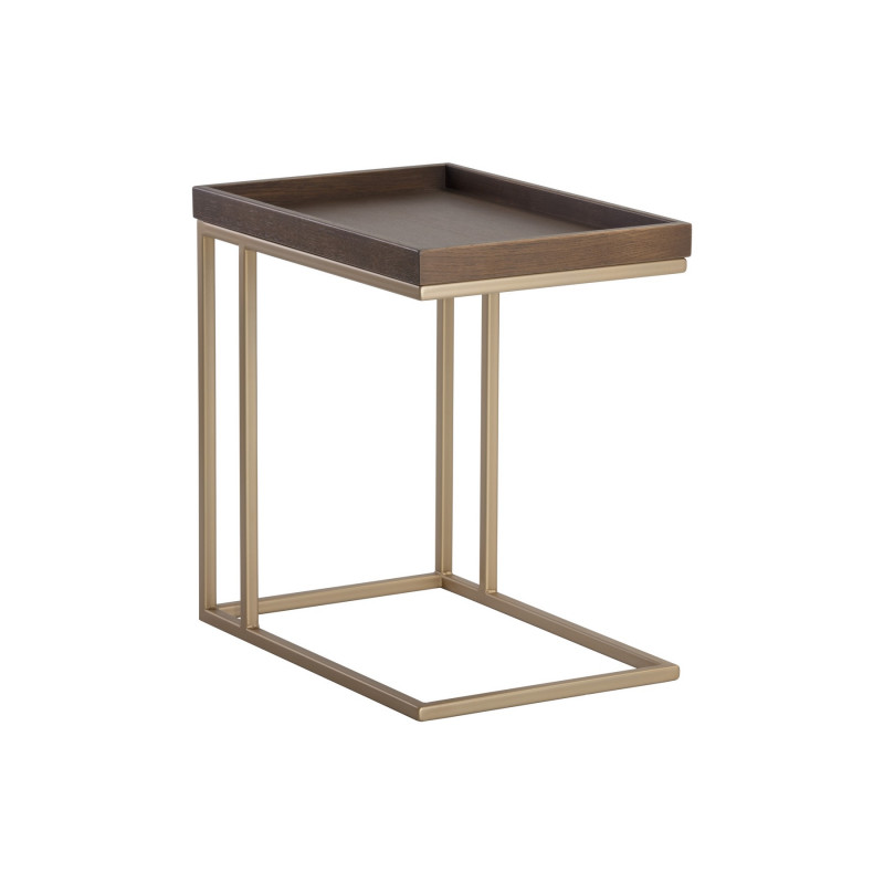 105235 Arden C-Shaped End Table - Gold - Raw Umber