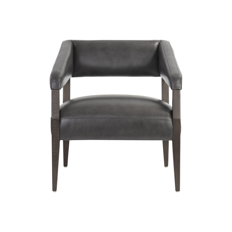 106093 Carlyle Lounge Chair Brentwood Charcoal Leather 1