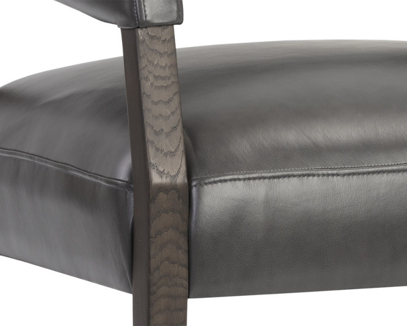 106093 Carlyle Lounge Chair Brentwood Charcoal Leather 6