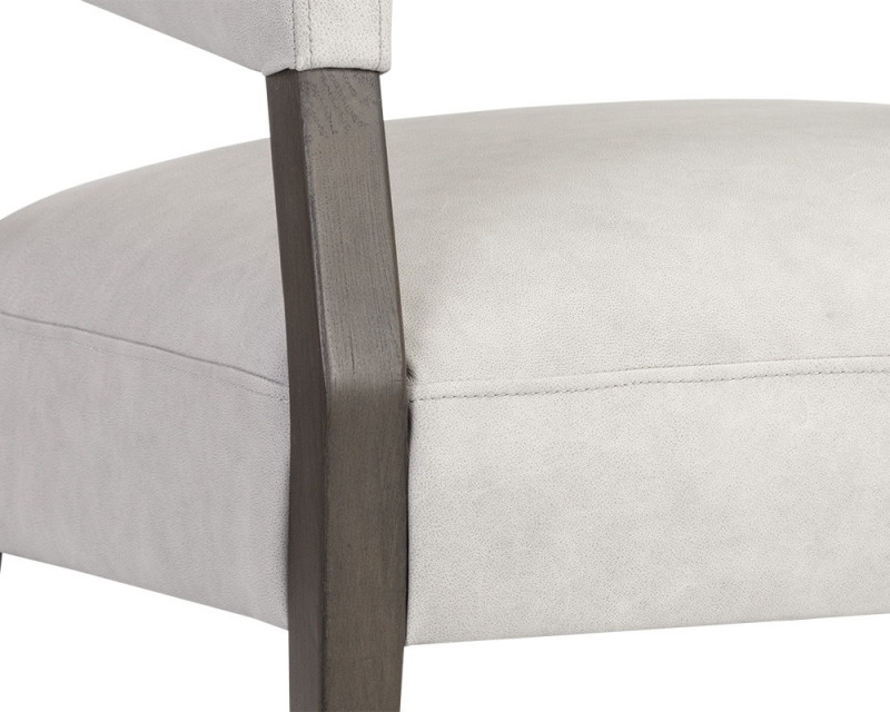 106094 Carlyle Lounge Chair Saloon Light Grey Leather 6