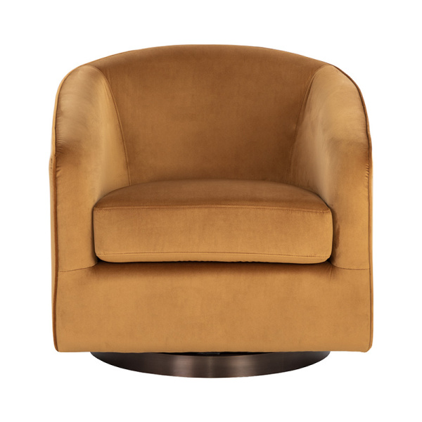 107966 Hazel Swivel Lounge Chair - Dark Bronze - Gold Sky