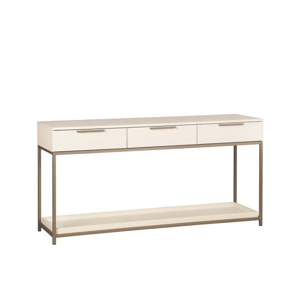 108770 Rebel Console Table With Drawers - Champagne Gold - Cream