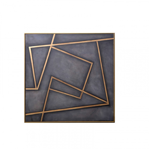 A0198 In A Maze - 60" x 60" - Gold Floater Frame