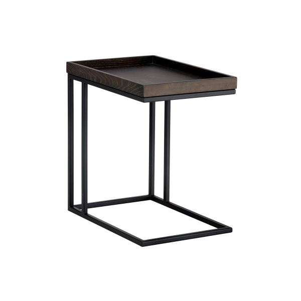 104615 Arden C-Shaped End Table - Black - Charcoal Grey