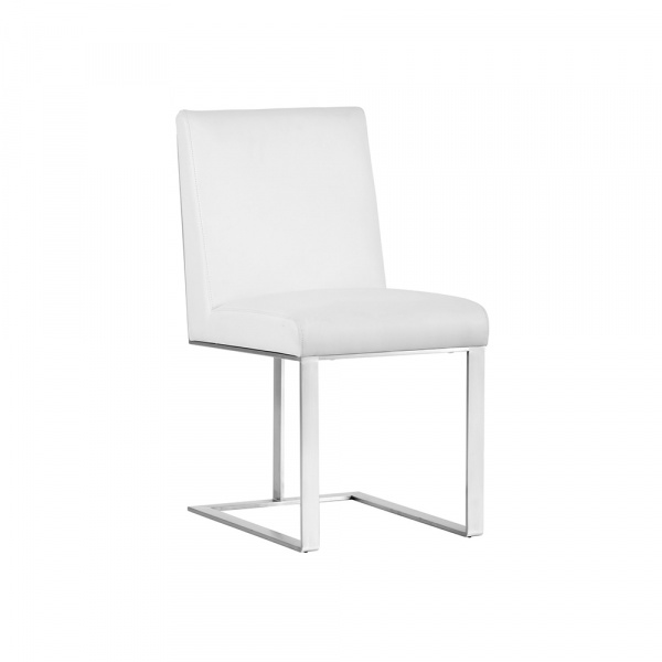 103783 Dean Dining Chair - Stainless Steel - Cantina White