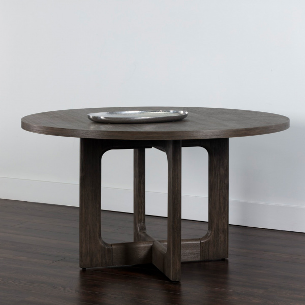 106858 Cypher Dining Table Base - Wood - Dark Brown