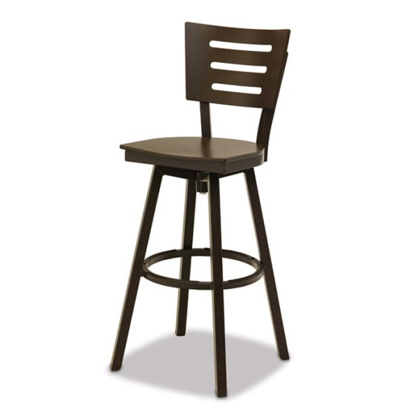 89BW-RP Avant Rustic Polymer Aluminum Bar Height Armless Swivel Chair